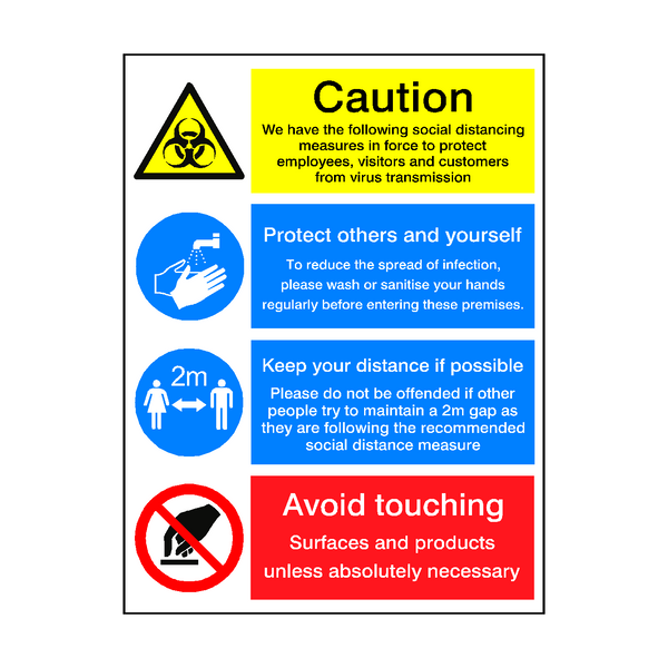 Coronavirus Instructions Retail Sign - PVC Safety Signs