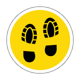 Social Distance Foot Print Floor Sticker - Yellow - PVC Safety Signs