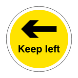Keep Left Floor Sticker - Yellow - PVC Safety Signs