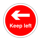 Keep Left Floor Sticker - Red - PVC Safety Signs