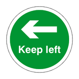 Keep Left Floor Sticker - Green - PVC Safety Signs