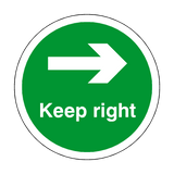 Keep Right Floor Sticker - Green - PVC Safety Signs