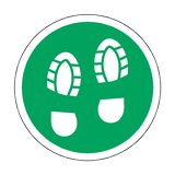 Social Distance Foot Print Floor Sticker - Green - PVC Safety Signs