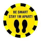 Stay 1 Metre Apart Floor Sticker - Yellow - PVC Safety Signs