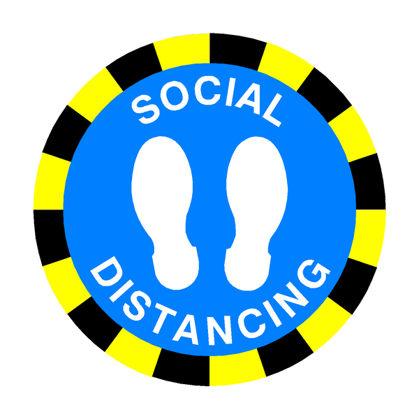 Social Distancing Floor Sticker - Blue - PVC Safety Signs