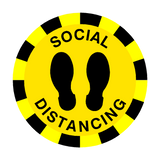 Social Distancing Floor Sticker - Yellow - PVC Safety Signs