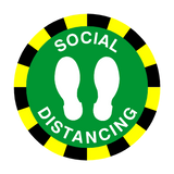 Social Distancing Floor Sticker - Green - PVC Safety Signs