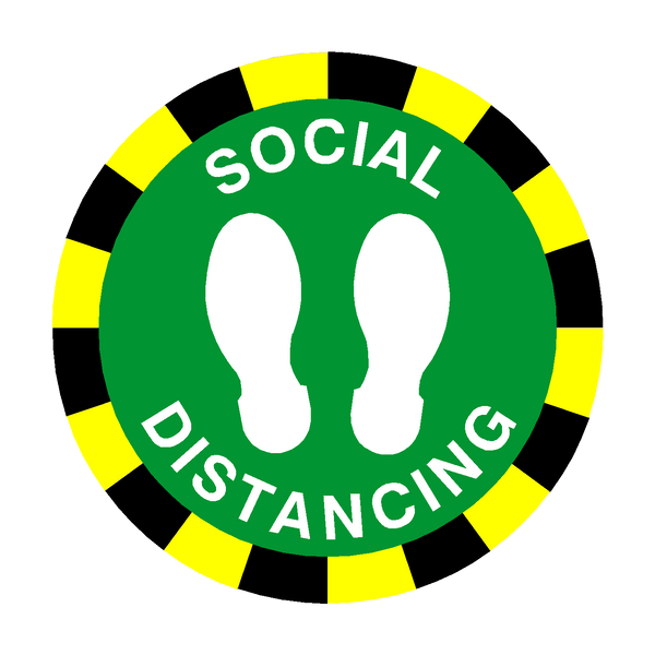 Social Distancing Floor Sticker - Green - PVC Safety Signs