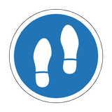 Social Distancing Footprint Floor Sticker - Blue - PVC Safety Signs