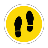 Social Distancing Footprint Floor Sticker - Yellow - PVC Safety Signs