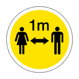 1 Metre Gap Floor Sticker - Yellow - PVC Safety Signs