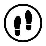 Social Distancing Footprint Floor Sticker - Black - PVC Safety Signs