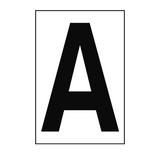 Letter A White Sign - PVC Safety Signs