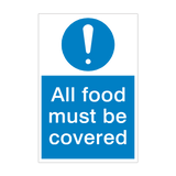 Food Must Be Covered Mandatory Sign - PVC Safety Signs