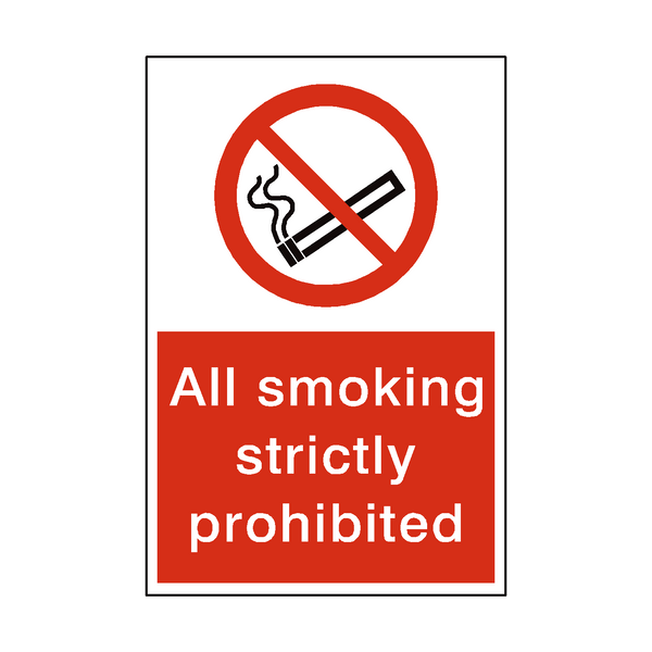 Smoking Strictly Prohibited Sign - PVC Safety Signs