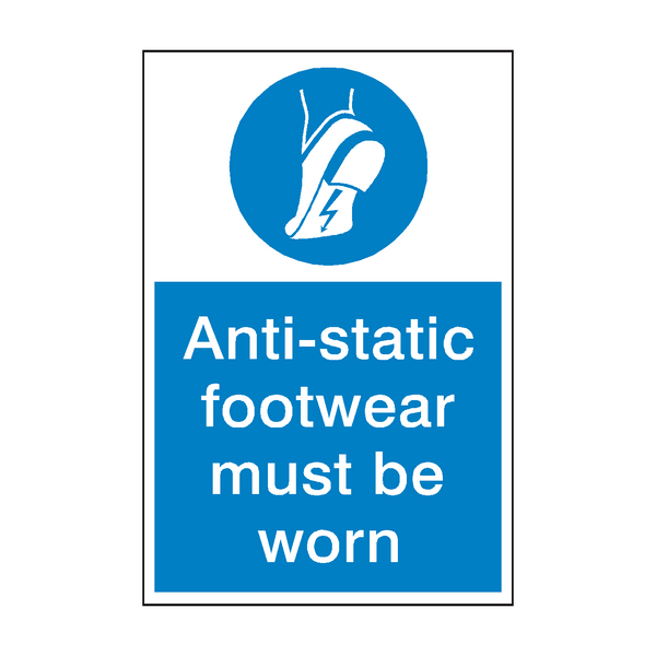 Anti Static Footwear Mandatory Sign - PVC Safety Signs