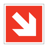 Arrow Safety Sign Down Right - PVC Safety Signs