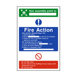Assembly Point Fire Action Sign - PVC Safety Signs