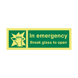Break Glass Open IMO Sign - PVC Safety Signs