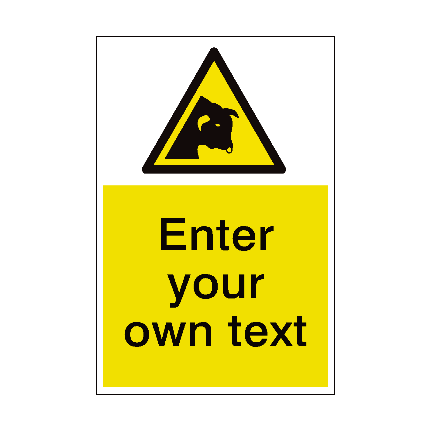 Buff Warning Sign Bull Warning Custom Hazard Sign | PVC Safety Signs