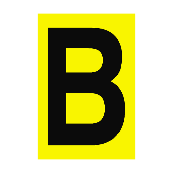 Letter B Yellow Sign - PVC Safety Signs