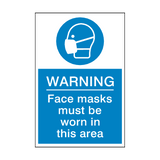 Face Masks Must Be Worn Sign - PVC Safety Signs