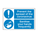 Prevent The Spread Of Coronavirus Sign - PVC Safety Signs