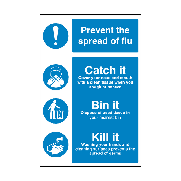 Flu Prevention Sign - PVC Safety Signs