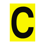 Letter C Yellow Sign - PVC Safety Signs