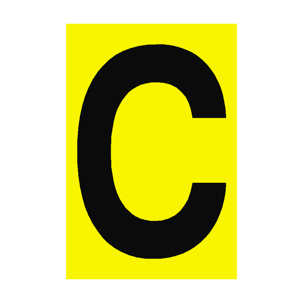Letter C Yellow Sign - PVC Safety Signs