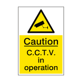CCTV In Operation Sign Portrait - PVC Safety Signs