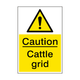 Caution Cattle Grid Sign Portrait - PVC Safety Signs