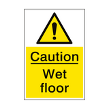 Caution Wet Floor Sign Portrait - PVC Safety Signs