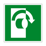 Clockwise to Open Symbol Sign - PVC Safety Signs