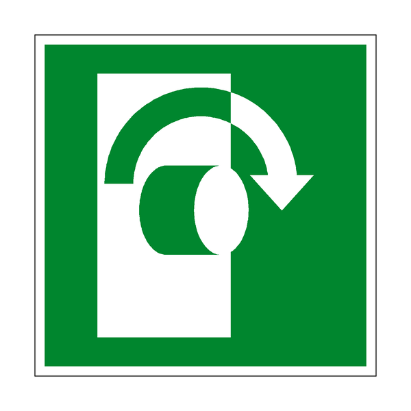 Clockwise to Open Symbol Sign - PVC Safety Signs