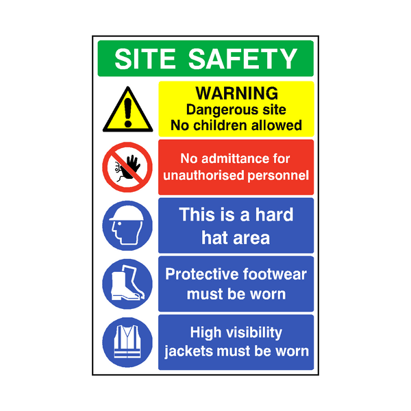 Construction Site Safety Sign - PVC Safety Signs