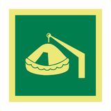 Davit Liferaft Symbol Sign - PVC Safety Signs