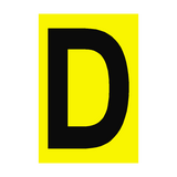 Letter D Yellow Sign - PVC Safety Signs