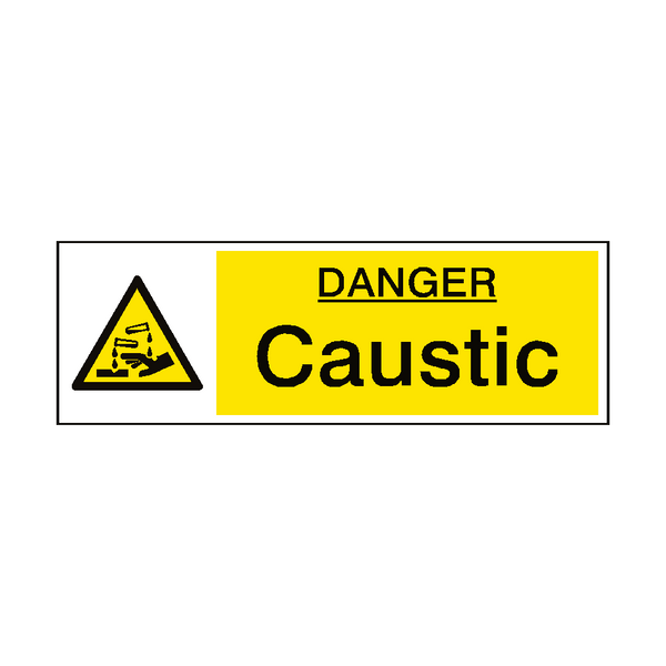 Caustic Hazard Sign - PVC Safety Signs