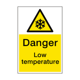 Warning Low Temperature Sign Portrait - PVC Safety Signs