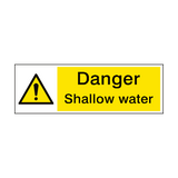 Danger Shallow Water Hazard Sign - PVC Safety Signs