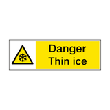 Danger Thin Ice Hazard Sign - PVC Safety Signs