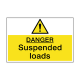 Danger Suspended Loads Hazard Sign - PVC Safety Signs