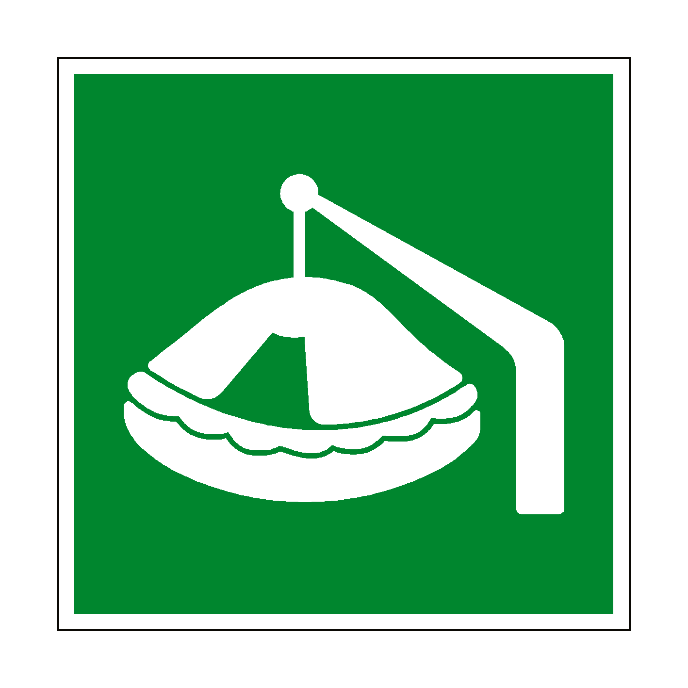 Life Raft Safety Sign Davit Launched Liferaft Symbol Sign | PVC Safety Signs