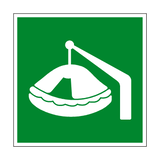 Davit Launched Liferaft Symbol Sign - PVC Safety Signs