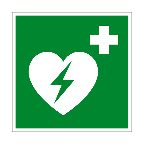 Defibrillator Symbol Sign - PVC Safety Signs