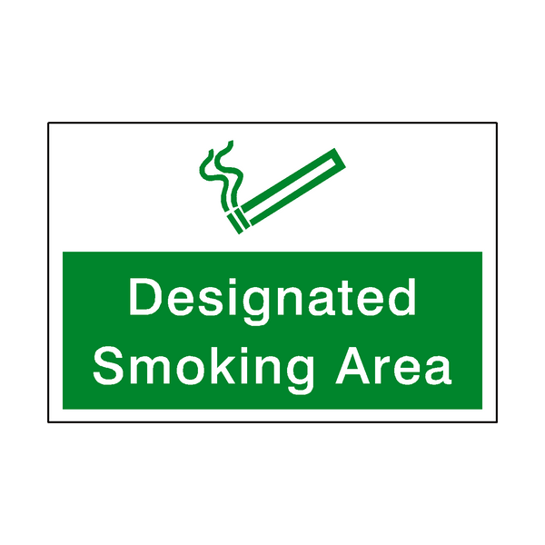 Designated Smoking Area Sign - PVC Safety Signs