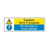 Do Not Move Vehicle Garage Sign - PVC Safety Signs