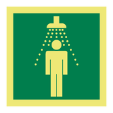 Emergency Shower Symbol Sign - PVC Safety Signs