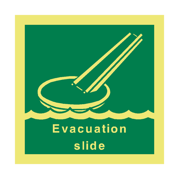 Evacuation Slide Safety Sign - PVC Safety Signs